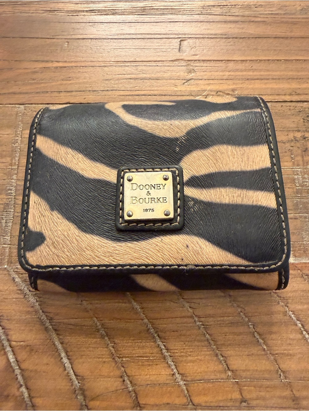 Dooney & Bourke Zebra Print Trifold Wallet - Picture 9 of 9